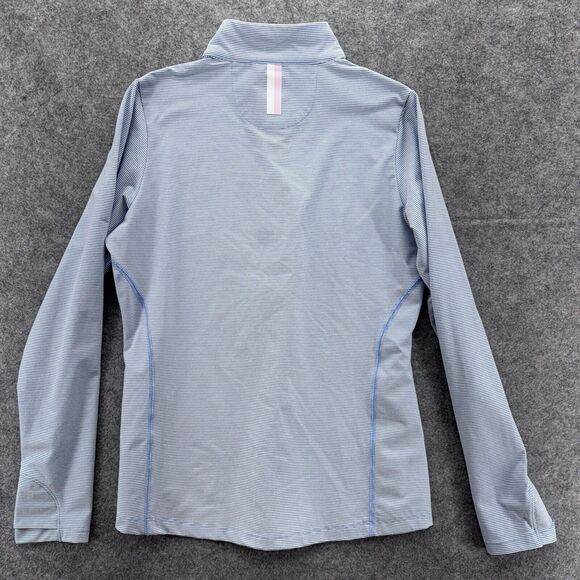 Rhoback Womens Q-Zip Performance Pullover Size Small Riva Heather Stripe Blue - Picture 4 of 9